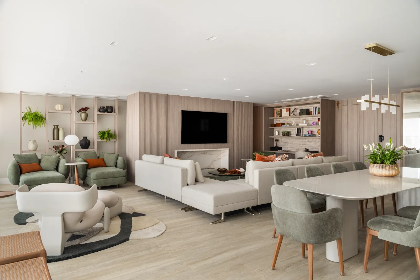 Vista geral do living integrado